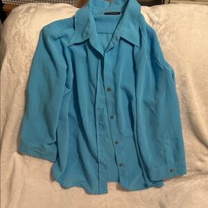 Women’s Blue Button-Up Blouse